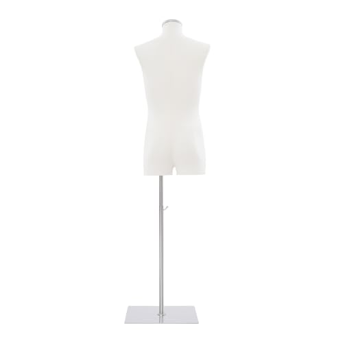 Hanmorfarbi Male Dummy Mannequin Display Stand, Half-Length Model, Full-Body Mannequin with Abs is Suitable for Clothing Stores, Window Display Clothes?Mannequin Clothing Form (Silver Stand)