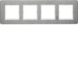 Marco 4EH Q.7 acero cepillado : Plaque anti-traces pour regrouper 4 interrupteurs