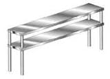 Aero Stainless Steel Table Mounted Double Overshelf