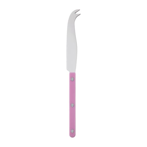 Sabre Paris | Couteau à fromage 24 cm Bistrot couleur Rose. Couvert en Acier Inoxydable. Efficace et élégant pour découper une large variété de fromages.