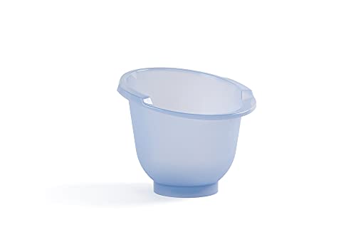 Doomoo Basics – Shantala Blue Baby-Badewanne für Neugeborene – Ergonomische Babywanne zum Sitzen von 0 bis 6 Monate – Badeeimer mit hohen Wänden für EIN Rundum Geschütztes Gefühl – Speichert Wärme