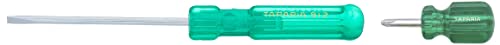 Image of Taparia 912 Steel (3.5 x 0.5mm) Flat Tip Screw Driver (Green and Silver)+Taparia 855 Steel Philips Tip No.2 Stubby Screw Driver (Green and Silver)