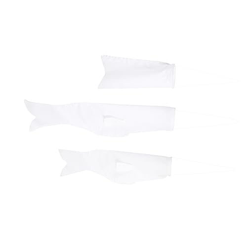 BESTonZON 1 Juego Pancarta De Carpa En Blanco Bandera Decorativa De Pescado Exterior Vistoso Banderas De Dirección Del Viento Colgante Peces De Jardín Mangas De Viento Paño 3 Piezas