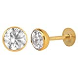 Hope Gems & Jewels™ 14K Yellow Gold Round white cup nose pins stud, nose pins for womens and girl (5 MM, White) (B095KL9269) Amazon Price History, Amazon Price Tracker