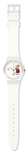 Swatch Gent Unisex Watch Casual Polymer White Quartz Waterproof How Majestic