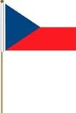 Czech Republic Large 12 X 18 Inch Country Stick Flag Banner on a 2 Foot Wooden Stick .. Great Quality Polyester ... New