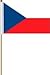 Czech Republic Large 12 X 18 Inch Country Stick Flag Banner on a 2 Foot Wooden Stick .. Great Quality Polyester ... New