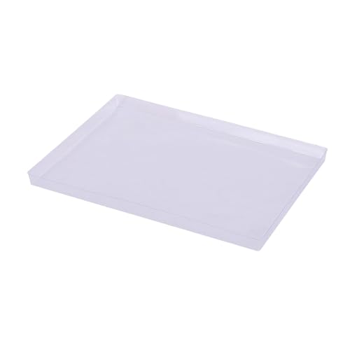 Vexebnular Bandeja de plástico para joyas con tapa transparente para protección contra el polvo y la humedad para la organización de cepillos de maquillaje y accesorios