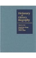DLB 265: American Song Lyricists, 1920-1960 (Dictionary of Literary Biography, 265)