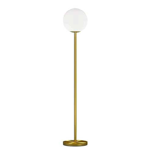 Lampadaire moderne avec boule S - Design en fer brossé - Base en métal brossé - Lampe LED pour lecture intérieure et éclairage exquis