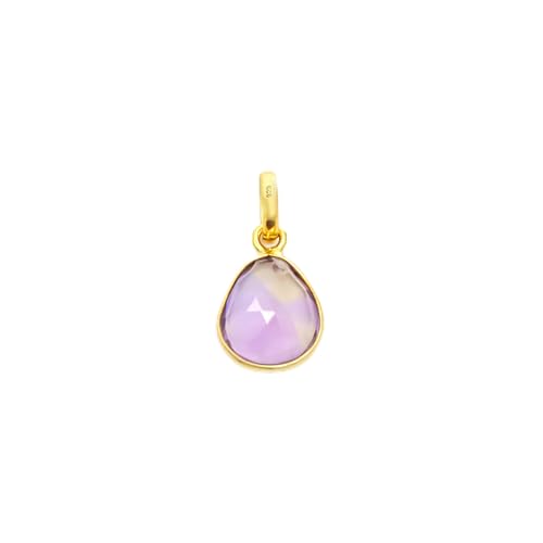 HIMALYA QUARTZ Ametrin facettierter Rosenschliff, freie Form, verschiedene Formen, Edelstein, 925er Sterlingsilber, winziger Charm, minimalistischer Anhänger für Damen, Gelbgold