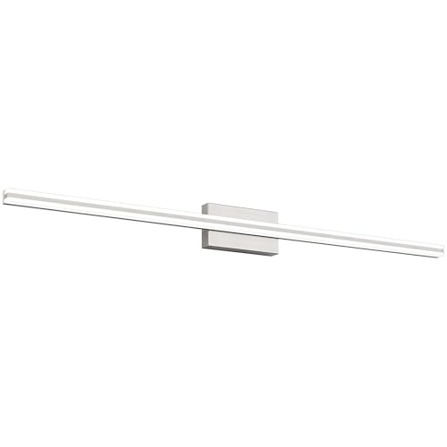 Image of SOLFART Bathroom Vanity Lights Over Mirror 48 Inch Dimmable Brushed Nickel Bathroom Light Fixtures 30W LED Lights S8200-1220mm-NK-D