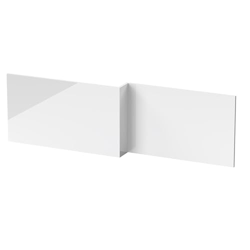 Balterley Front Bath Panel L Shape 1700mm, MDF Bath Panels White, Bathroom Front Panels for Bathtub, Waterproof Side Panel for L-Shaped Bathroom Baths and Soaking Tubs (White)