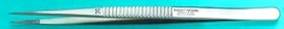 EMS 72880-DB INOX 08 Dumont Positive Action Tweezer, Style 24, Biological Grade, Strong Tips with Inside Serrations, Stainless Steel, 150 mm Length