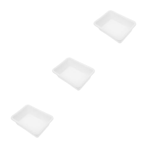 OSOLADY 3pcs Experiment Equipment Storage Tray Laboratory Square Plate White Tray Chemical Leak-Proof Structure