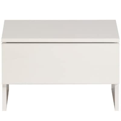Miroytengo Pack White (Cama de Matrimonio + 2 mesitas) en Color Blanco Estilo Moderno 135-140x190cm