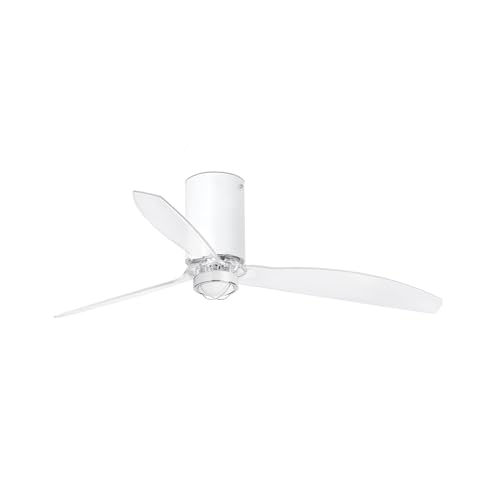 FARO BARCELONA 32039-9- MINI TUBE FAN LED Ventilador de techo blanco mate/transparente con motor DC