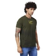 Image of Spykar Men's Slim Fit Round Neck Half Sleeve Printed Casual T-Shirt