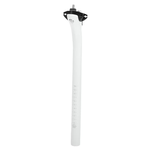 VekAuto 1 Pc Bike Seat Posts 25.4x350mm Bike Saddle Post Seat Tube Universal Lightweight Carbon Fiber White