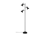 Photo Gallery reality leuchten r41153032 - lampada a stelo gina, in metallo nero opaco, non inclusa 3 x e14