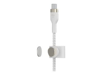 Belkin BoostCharge Pro Flex örgülü USB-C/Lightning kablosu, 1 m, MFI sertifikalı, 20 W, hızlı şarj için, PD Power Delivery ile, iPhone 14/14 Plus, 13, 12, Pro, Max, mini gibi cihazlar için, beyaz