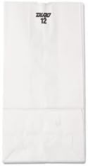 Duro Hilex 81004 Paper Flat-Bottom Grocery Bag, 12-lb Capacity, 7-1/16' Length x 4-1/2' Width x 13-3/4' Height...