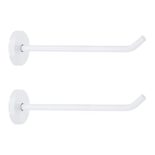 uxcell 2Pcs 5.7 Inch Round Coat Hooks, Stainless Steel Long Nose Wall Mount Hook, Robe Towel Hangers with Screws for Livingroom Bathroom Closets and Wardrobe, White by uxcell - Used condition - CA$15.98
