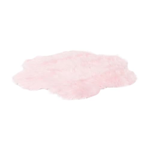Tapis fleur pelucheux rose à texture epaisse et douce pour lit