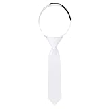 Jacob Alexander Infant's Toddler's 8' Pretied Solid Color Hook and Loop Band Tie - White