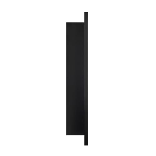 Image of TEHOME 24'' x 30'' Black Recessed and Surface Mount Bathroom Medicine Cabinet with Mirror Matt Black Square Cornered Metal Framed Rounded Rectangle Medicine Cabinet Mirror