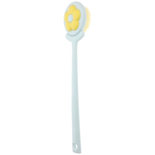 Garneck Cepillo de Ducha Corporal Exfoliante Mango Largo Diseño Flor Color Verde Agua Cerdas Suaves para Limpieza Profunda de Espalda y Cuerpo Adecuado para Baño y Uso Húmedo o Seco