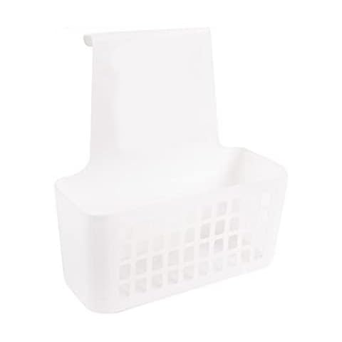 Hangable Storage Basket Organizer Plastic Perfect For Bathroom Bedroom Living Room Cupboard Wardrobe Closet Toy And Stationary Nursery Equipment Hanging Organiser White (10 X 24 X 25cm)(Pack Of 1) Cover