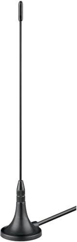 Goobay 67090 DVBT2 Antenne passiv (3 dB) mit Magnetfuß und 2m Koaxialkabel für DVB-T2 HD/DVB-T/DAB Empfang - TV Antenne - terrestrische Antenne TV für den Außenbereich geeignet - Fernsehantenne