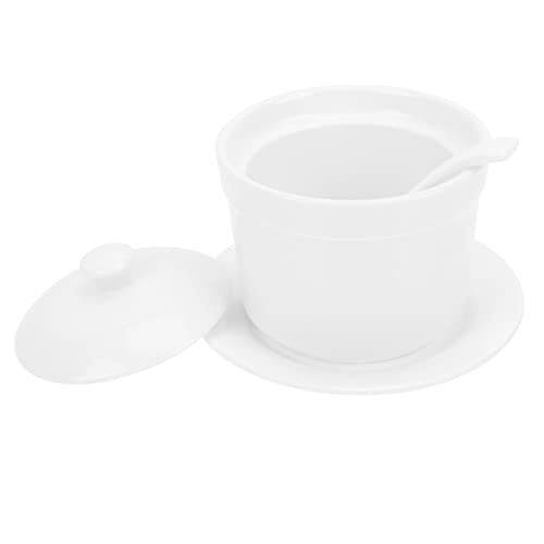 HEALEEP Ciotole Da Zuppa in Ceramica Con Coperchio Pentola Stufato Resistente e Versatile Per Cucina Casalinga Per Yogurt Budino e Dolci Design Spesso e Decorativo Per Ristoranti e Feste