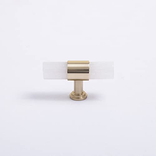 Poignées de porte de placard en laiton et cristal de marbre robuste - 2