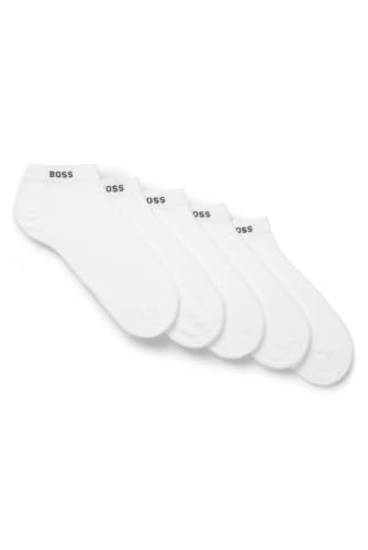 BOSS Herren 5P AS Uni CC Fünferpack Sneakers-Socken aus Baumwoll-Mix mit Branding Weiß 43-46