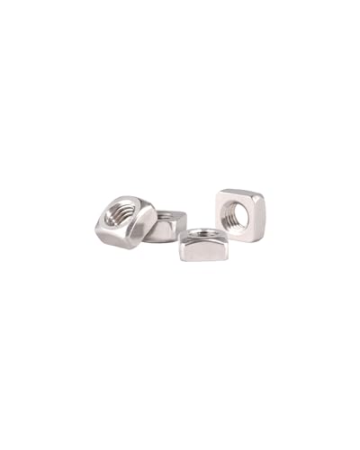 Image of M4-0.7 Square Nuts - IMScrews 304 Stainless Steel Square Nuts - Durable Fasteners for Home Repairs and Professional Engineering Pack of 100