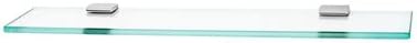 Alno Manhattan 24" Glass Shelf With Brackets - Unlacquered Brass