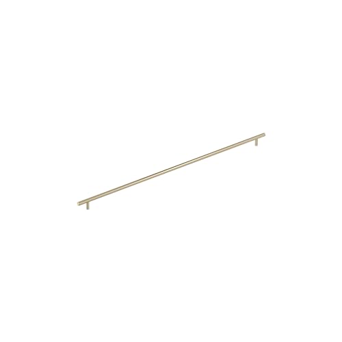Image of Amerock 30-1 /4 inch Bar Pulls Golden Champagne Drawer Pull | 30-1 /4 inch (768mm) Center-to-Center Mounting Distance and 33-7 /16 inch Overall Length, Durable Carbon Steel Cabinet Hardware