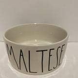 Rae Dunn MALTESE Dog Bowl 6 inch - Ceramic