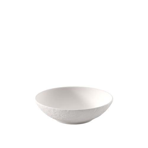 Villeroy & Boch - Manufacture Rock Blanc Dessertschale Flach Weiß, Spülmaschinenfest, Mikrowellensicher, Mattes Design, Schieferoptik, Schüssel Keramik für Dessert & Snacks, Premium Porzellan