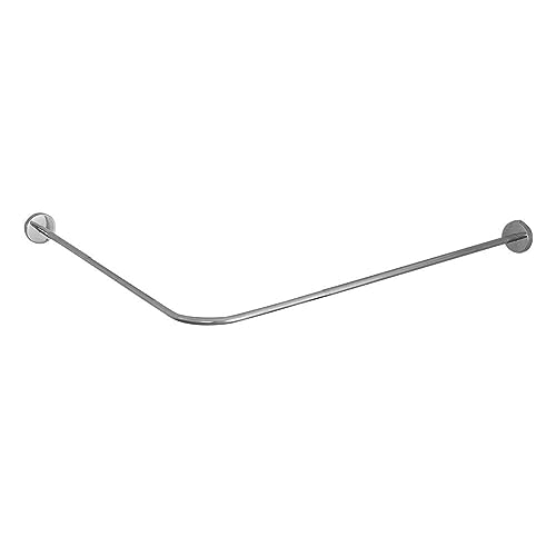 Supernic Shower Curtain Rail L Shape Curved Bathtub Rail Extendable Stainless Steel Shower Corner Curtain Rail for Bathroom Fitting Room (60-80 x 100-160 cm)