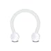Produktbild Treuheld® Hufeisen Piercing aus Kunststoff | Farbe: Weiß | Größe: 1,2 x 10 mm (Kugeln: 4mm)