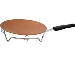 Mitti Cool Desi Terracotta Tawa with Stand Pack of 2 (Brown, 9 Inches Diameter)