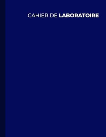 Cahier de laboratoire A4 avec 100 pages numérotées