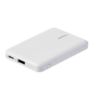 ツインバード モバイルバッテリー (AV-9105W) [ 充電器 5000mAh 充電ケーブル付 ホワイト 白 軽量 小型 コンパクト 手のひらサイズ 携帯 持ち運び 備え 防災 シンプル 生活家電 日用品 TWINBIRD 新潟県 燕三条 燕市 ] [10002856]