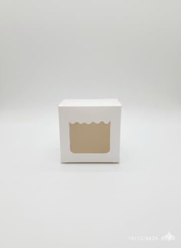 Image of white 1 Brownie Packaging Box | 3x3x2 Inches | single brownies | donut, Macaron, Cookies-box, Candle & Small Gifts | Ideal for Home Bakers | Pack of 25