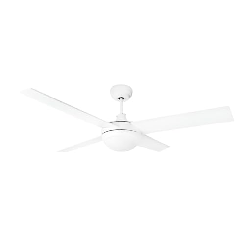 Brightium Ventilador de Techo DC Blanco con Luz LED y 4 Aspas, 132 cm - Ideal para refrescar y iluminar espacios interiores.