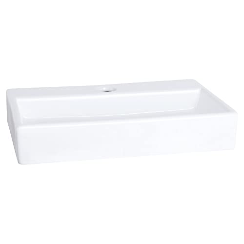Lavabo de cerámica blanco Differnz plano para evitar salpicaduras en aseos pequeños 5