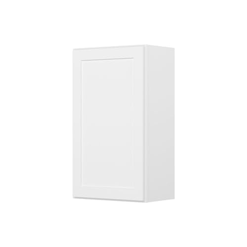 Image of Furinno Shaker Wall Kitchen Cabinet, Ready to Assemble, 12 D x 21 W x 36 H, White